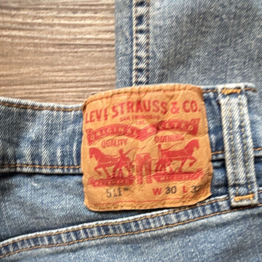 Levi's Mens Slim Fit Jeans Blue Denim Medium Wash 5-Pocket Button Fly 30x32